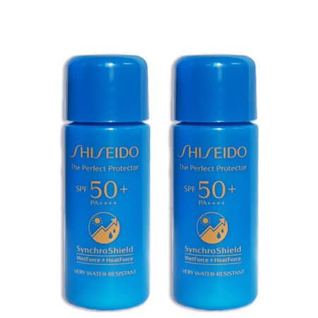 Shiseido แพ็คคู่ Perfect uv Protector SPF 50+ PA+++ very Water-Resistant 7 ml กันแดดที่ยิ่งโดนน้ำ ยิ่งเพิ่มเกราะป้องกัน เนื้อบางเบา ซึมง่าย โดนน้ำไม่หลุด